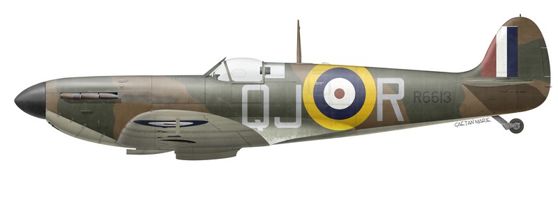 Spitfire Mk I R6613 of No 92 Squadron RAF, as it would have appeared on the day it was lost in combat, 11 September 1940. (Illustration © Gaëtan Marie)